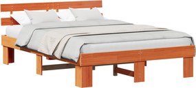 vidaXL Cadru de pat Maroniu cerat 150 x 200 cm Lemn de pin masiv