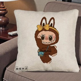 Perna Personalizata Kabuda Maro cu Funda Aurie, 40x40 cm, Bej Canapea, Husa Detasabila, Perna Inclusa, BEKZ®