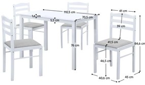 Set mobilier sufragerie Sesiones (alb + bej gri) (pentru 4 persoane). 1116505