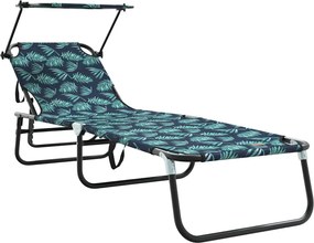 vidaXL Șezlong pliabil Multicolour 190 x 57 x 81 cm oxford