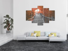 Tablou - Scări în natură, portocaliu (150x105 cm)