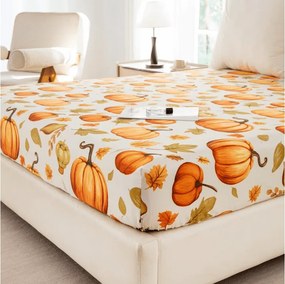 Cearsaf din microfibra AUTUMN PUMPKINS colorat 90x200 cm
