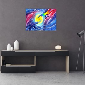 Tablou pe sticlă - Atingere (70x50 cm)