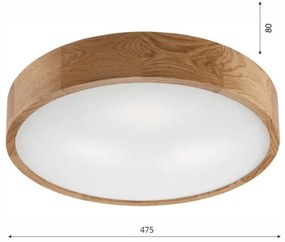 Plafonieră LED Brilagi CARVALHO 3xE27/60W/230V stejar d. 47,5 cm