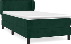 vidaXL Pat box spring cu saltea, verde închis, 80x200 cm, catifea