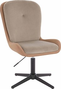 HR690CROSS Scaun Velvet&amp;soft Piele Pu Latte/Carmel Bază Neagră