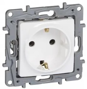 Priza simpla cu impamantare, 16A, IP20, alb, Legrand Niloe