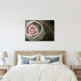 Tablou pe sticlă - Abstract trandafir roz deschis roz (70x50 cm)