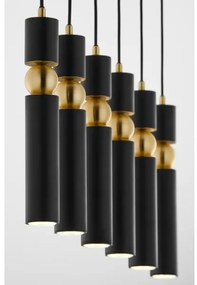 Lustră pe cablu Jupiter 2005 ALAS 6xGU10/10W/230V negru/auriu