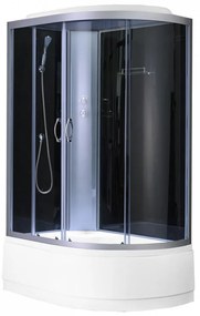 Cabină de duș Cora cu tavă adâncă și instalare pe partea stângă