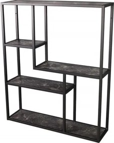 Raft de perete design industrial Slim Line 90cm, negru