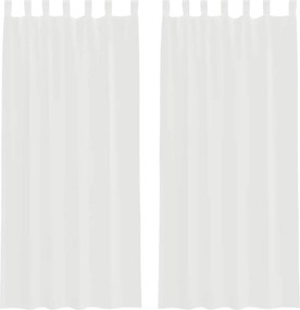 vidaXL Perdele Voile cu Bucle 2 buc Alb 140x245 cm
