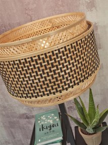 Lampa de podea eco din bambus cu 2 rafturi Bhutan 40x25 negru