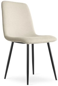 Set de masa 1 + 4, masa CITY 110x75 cm stejar artisan + scaun de masa crem RIFT cu picioare negre