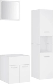 vidaXL Set mobilier de baie, alb, lemn prelucrat
