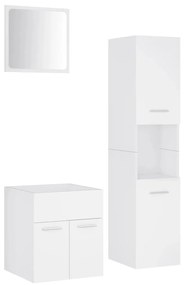 3070946 vidaXL Set mobilier de baie, alb, lemn prelucrat