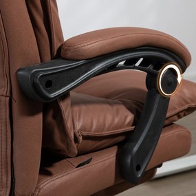 Vinsetto Scaun de birou masand si incalzit, scaun de birou, inaltime reglabila, spatar inclinabil, 66x74x121,5cm maro | Aosom Romania