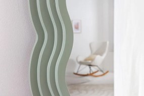 Oglinda de perete design modern Wave 160cm, verde salvie