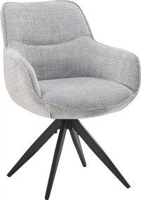 Scaun rotativ TURIN, gri deschis/negru, stofa clasica/metal, 65x62x86