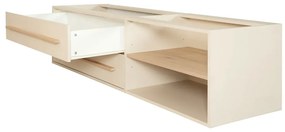 Pat pentru copii bej cu spațiu de depozitare fără somieră 90x200 cm Captain – Roba