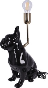Lampa ceramica Bulldog Negru lucios h 35 cm