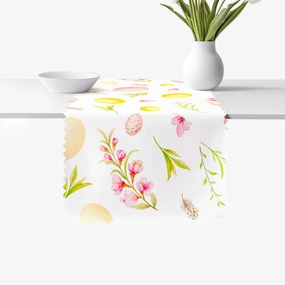 Goldea napron de masă teflonat de paște - ouă de paște cu flori 20x140 cm