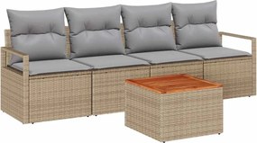 vidaXL Set de canapele pentru grădină 5 pcs Beige și gri deschis