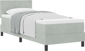 vidaXL Pat cu arcuri cu saltea Gri deschis 80 x 200 cm Catifea