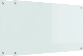 vidaXL Panou de bucătărie 2 pcs Alb 100 x 60 cm sticlă securizată