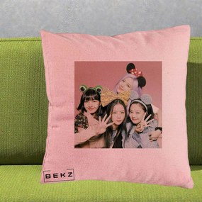 Perna Personalizata K-pop BLACKPINK Accesorii Haioase, 40x40 cm, Roz, Husa Detasabila, Perna Inclusa, BEKZ®