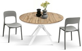 MASA ROTUNDA EXTENSIBILA LILA -PICIOR METALIC-BLAT RUSTIC - PICIOR NEGRU
