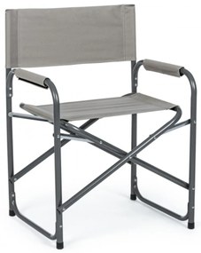 Scaun pentru gradina, Olbia, Bizzotto, 55x47x78 cm, pliabil, otel/poliester, gri