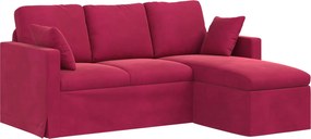 vidaXL Canapea Roșu Vin 198 x 134 x 80 cm Catifea