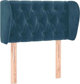 vidaXL Tăblie pat cu aripioare albastru închis 83x23x78/88 cm catifea