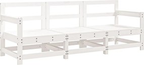 vidaXL Set mobilier de grădină, 3 piese, alb, lemn masiv de pin