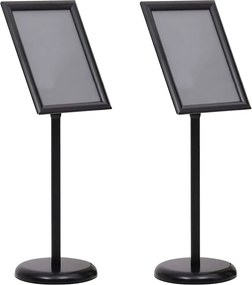 vidaXL Suporturi pentru postere 2 pcs Negru 32.7 x 24 x 108 cm