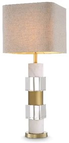 Veioza/ lampa de masa LUX Cullingham, alama antic/ alb
