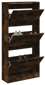 vidaXL Pantofar, stejar fumuriu, 60x21x125,5 cm, lemn compozit
