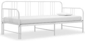 vidaXL Cadru pat canapea extensibilă, alb, 90 x 200 cm, metal