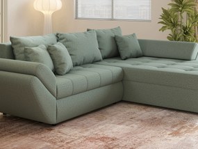 Colțar extensibil dumonde cu ladă de depozitare si sezut confortabil din spuma high-density, Loana Enjoy Mint II 270x185 cm
