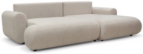 Colțar extensibil cu funcție de dormit Lotulis Mini dreapta - crem material hidrofob Blur 01