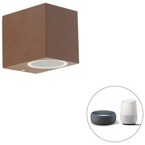 Lampă de perete inteligentă maro ruginiu IP44 cu Wi-Fi GU10 - Baleno