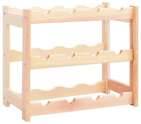 vidaXL Suport de vin pentru 12 sticle, lemn de pin