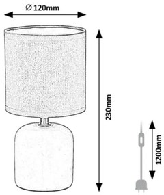 Lampa de masa ceramica si abajur alba Daphni
