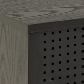 Comodă TV neagră cu aspect de lemn de frasin 180x44,5 cm Angus – Actona