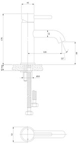 Baterie de lavoar OMNIRES Y1210STCR Y 17,8 cm crom lucios