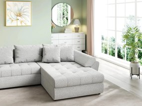 Colțar extensibil dumonde cu ladă de depozitare si sezut confortabil din spuma high-density, Loana U Euphoria Dove 355x185 cm