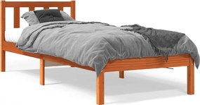 vidaXL Cadru pat fără saltea, maro ceruit, 90x190 cm, lemn masiv pin