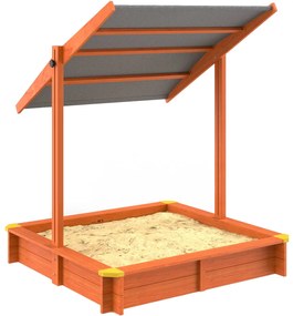 Spielwerk Cutie de nisip cu acoperiș Sami, din lemn de brad, 120x120x120cm