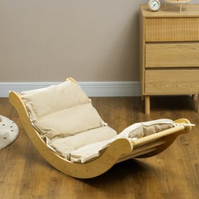 AIYAPLAY Set de cățărare pentru copii, design 4 în 1 cu arc, leagăn, pernă, rampă de alunecare, pentru interior, lemn | Aosom Romania